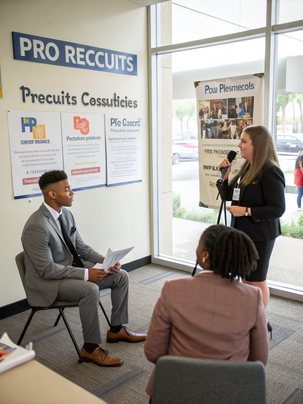 Recruitment specialist interviewing a maritime candidate